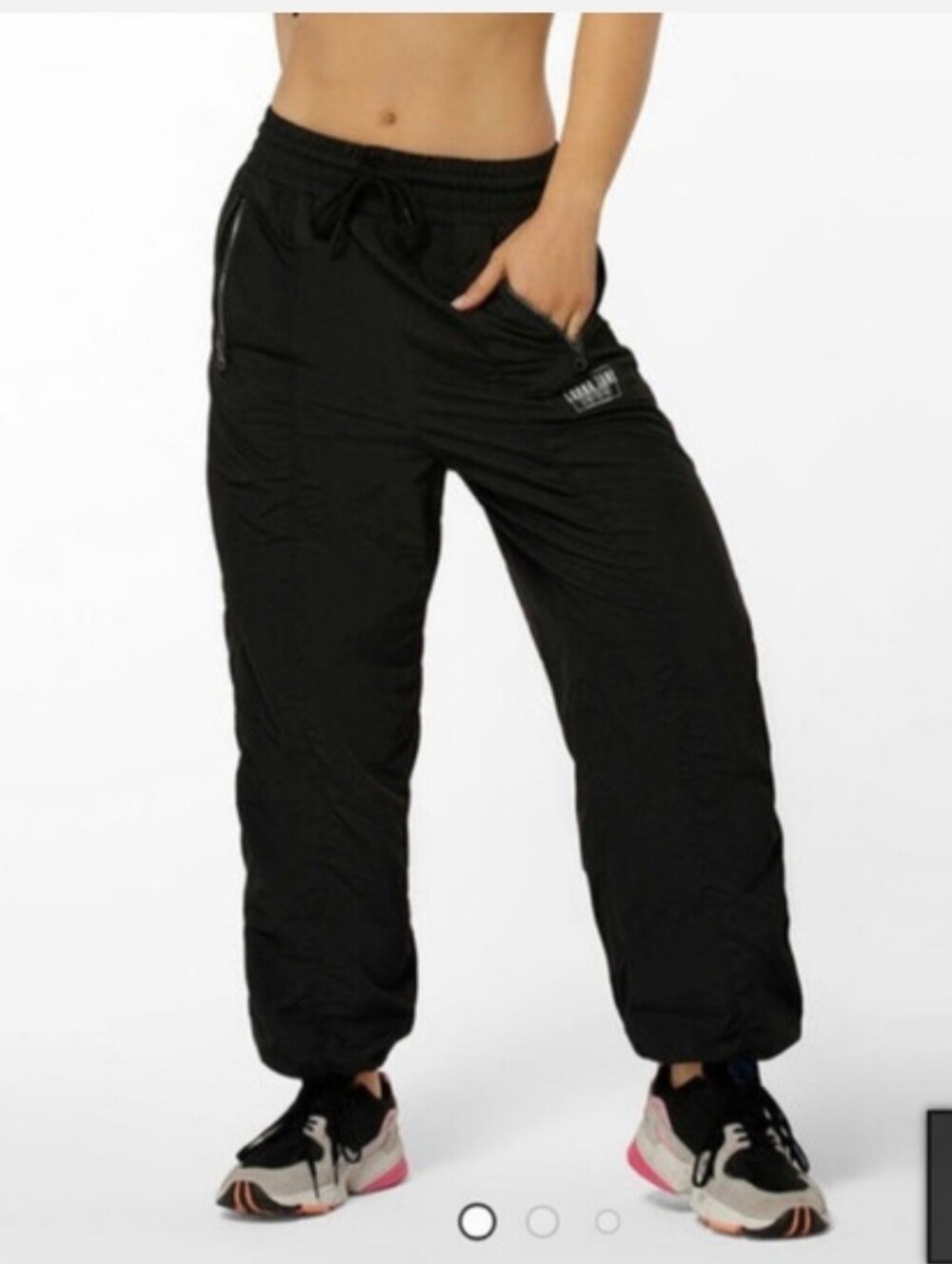 Lorna Jane Holographic Active Pants Black Women's Drawstring Jogger Pants